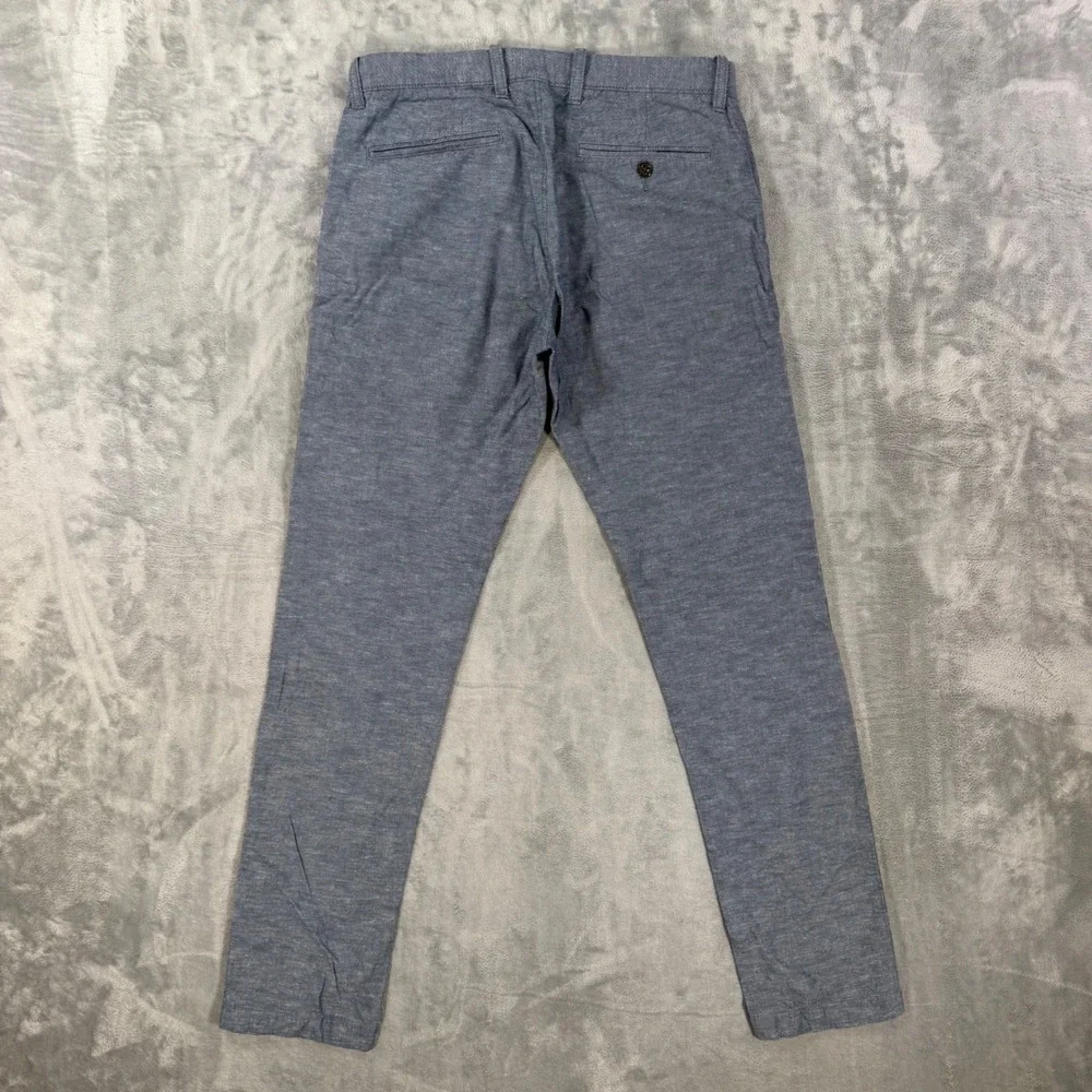 J.Crew 484 Slim Fit Chino Pants Men's Size 31x32 Blue Cotton Linen